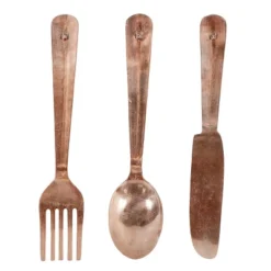 Aluminum Utensils Knife, Spoon And Fork Wall Decor Set Of 3 Copper - Olivia & May 7 Aluminum Utensils Knife, Spoon And Fork Wall Decor Set Of 3 Copper - Olivia & May -Olivia & May GUEST 49de98a6 c7bc 4445 82d2 70ebb6b69c5a