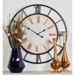 Industrial Metal Vintage Wall Clock White - Olivia & May
