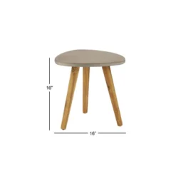 16"x16" Mid-Century Wood Outdoor Accent Table Gray - Olivia & May -Olivia & May GUEST 4aad9c07 a45b 4378 a61d dc472d5ac239