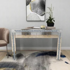 Glam Mirror And Glass Console Table Desk Silver - Olivia & May -Olivia & May GUEST 4aea38d8 a704 499a b9bc 08caff8ac59f