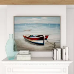 Canvas Sail Boat Framed Wall Art With Silver Frame - Olivia & May -Olivia & May GUEST 4afe5b33 f18e 4034 a836 96cb1f0860a0