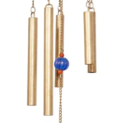 37" Iron Eclectic Birds Windchime Gold/Blue/Orange - Olivia & May: Soothing Home Decor -Olivia & May GUEST 4b121253 487f 4c8a 948b 834e1a7457d8