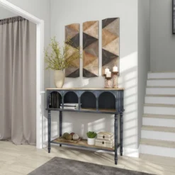 Farmhouse Wood Console Table Black - Olivia & May -Olivia & May GUEST 4b961952 87f7 4c5b 9bd8 5184dbd6b80e