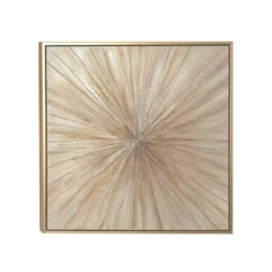 Canvas Starburst Radial Framed Wall Art With Gold Frame Brown - Olivia & May -Olivia & May GUEST 4bdbe456 ea69 4b67 8857 fae8eff9759f
