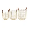 Set Of 3 Metal Storage Baskets Gold - Olivia & May -Olivia & May GUEST 4bf1475c 2ea2 4a85 b9e9 627b1102251a