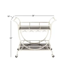 Modern 2 Tier Cart Silver - Olivia & May -Olivia & May GUEST 4cd1e65b 3c59 4722 bf91 0e4102fa4f26