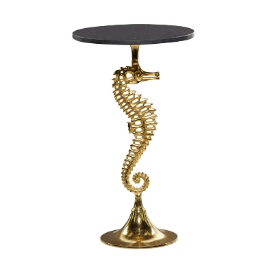 Coastal Seahorse Accent Table Gold - Olivia & May 3 Coastal Seahorse Accent Table Gold - Olivia & May