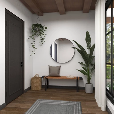 Industrial Metal And Brown Wood Bench Brown - Olivia & May 8 Industrial Metal And Brown Wood Bench Brown - Olivia & May - Image 6