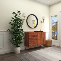 32" Contemporary Wood Wall Mirror Black - Olivia & May -Olivia & May GUEST 4d7b7bf8 5456 4843 ba2b fd2b9e0681ed