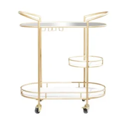 Contemporary Iron Bar Cart Gold - Olivia & May -Olivia & May GUEST 4e2af8ce ae37 4561 b18c 698b01d6ba5c