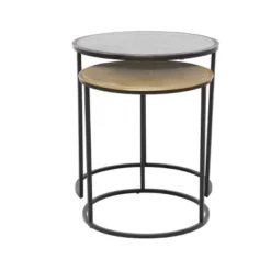 2pc Industrial Aluminum Accent Tables Black - Olivia & May -Olivia & May GUEST 4e6219c9 dd53 4e8e 8123 c4c6c2f751f6