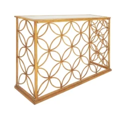 Rectangular Traditional Modern Metal Console Table Gold - Olivia & May -Olivia & May GUEST 4e72e105 83f7 47ed 89f6 904b931b7022