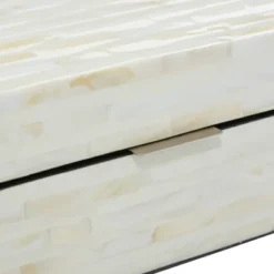 Set Of 2 Shell Mosaic Patterned Wood Box White - Olivia & May -Olivia & May GUEST 4ea533d5 f22b 4e1c 94d1 604fc6c8b50a