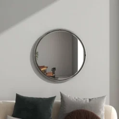Contemporary Metal Wall Mirror Silver - Olivia & May -Olivia & May GUEST 4eb1011d 3b2c 4d1a 8b47 808e3c876144