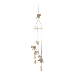 39" Iron Eclectic Elephant Windchime Gold - Olivia & May: Soothing Musical Decor For Indoor/Outdoor -Olivia & May GUEST 4efdc696 7a53 4813 bf88 34a7b4949078