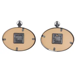 Set Of 2 Metal Pocket Watch Style Wall Clocks Cream - Olivia & May: Vintage-Inspired, Oval, Indoor Hanging Timepieces -Olivia & May GUEST 4f04af6e 3635 44ef a7a9 fd09e838adcb