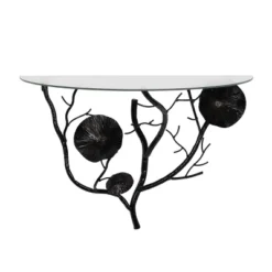 16"x24" Metal Floral Branch Wall Shelf With Glass Top - Olivia & May -Olivia & May GUEST 4f45ca35 c042 4be3 baad ca6a731cdcc6