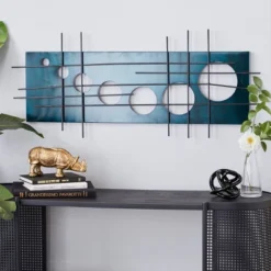 Metal Geometric Circle Cutouts Wall Decor Dark Blue - Olivia & May -Olivia & May GUEST 4f79b20c 5ab6 4553 9ff6 f9fff06a206d