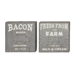 Set Of 2 Farmhouse Metal Wall Decors Gray - Olivia & May -Olivia & May GUEST 4fb712c5 97f6 42e0 a3fe 0c61757c2fac