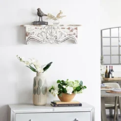 28" X 9" Rustic Fir Wood Wall Shelf - Olivia & May -Olivia & May GUEST 4fd95adc 4786 48c8 9f23 af4c8fca6407