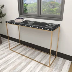 Eclectic Wood Console Table Gold - Olivia & May -Olivia & May GUEST 4feb2c4e e0f0 4a3c a0a3 f4a80b33d041