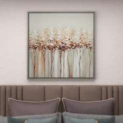 Canvas Tree Framed Wall Art With Silver Frame White - Olivia & May -Olivia & May GUEST 4ffdbf98 1295 45e6 8ae0 cfe29dded213