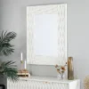 Contemporary Wood Rectangle Wall Mirror Textured Frame White - Olivia & May -Olivia & May GUEST 503b98fe 36bd 4e4c 864e d6fb7cdb4ce8