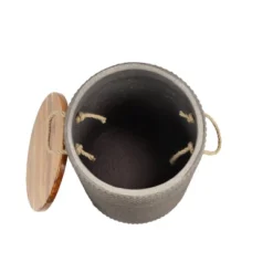 Modern Cement Accent Patio Table - Brown - Olivia & May -Olivia & May GUEST 50d8041d 736b 4718 8b90 3665811a6548