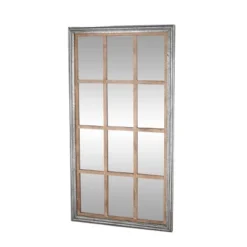 Glass Window Pane Inspired Wall Mirror Brown - Olivia & May -Olivia & May GUEST 50f70235 340f 46f3 9f92 147caf85c8f4