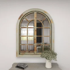 48" X 37" Farmhouse Classic Arched Window Design Decorative Wall Mirror - Olivia & May -Olivia & May GUEST 5119ff45 f083 44fb b849 acdb2d07e273