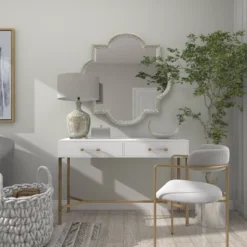 Aluminum Quatrefoil Wall Mirror Gray - Olivia & May -Olivia & May GUEST 515298d0 3a81 4efd a105 d4f9620669c2