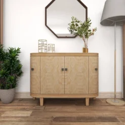 Traditional Carved Wood Curved Cabinet Brown - Olivia & May -Olivia & May GUEST 51af596d d6b9 45f6 8256 b1d54c230b9b