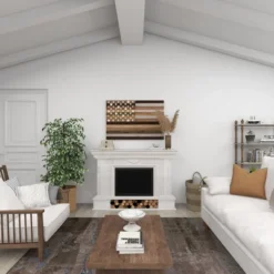 Wood American Flag Handmade Wall Decor Dark Brown - Olivia & May -Olivia & May GUEST 52564535 1784 4fcb be2e 8cfc059930a5