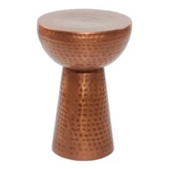 Metal Pedestal Stool Flat Top Copper - Olivia & May -Olivia & May GUEST 528eafe8 e72b 462d b183 c9ffaebd4756