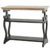 Farmhouse Wood Swirl Console Table Black - Olivia & May