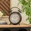 Metal Clock With Bell Style Top - Olivia & May -Olivia & May GUEST 541537e2 b9ad 41d6 b45b e11af0be3dc7