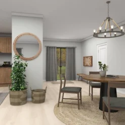 Wood Beaded Frame Wall Mirror With Distressing Light Brown - Olivia & May -Olivia & May GUEST 541f139c 20ab 42d2 8d8f a16164c7ba34