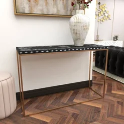 Eclectic Wood Console Table Gold - Olivia & May -Olivia & May GUEST 542896ca c16a 4bad 9cf8 9724e5d25114