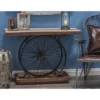 Industrial Wheel Console Table Brown - Olivia & May -Olivia & May GUEST 5448f581 ab5d 4065 b52c 7272d6047ee0