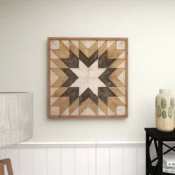 30" X 30" Wood Geometric Handmade Southwestern Wall Decor Brown - Olivia & May 14 30" X 30" Wood Geometric Handmade Southwestern Wall Decor Brown - Olivia & May -Olivia & May GUEST 54582056 cd25 4452 aa50 aa0e63f19b88
