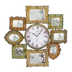 Metal 8 Photo Openings Wall Clock Green - Olivia & May 36 Metal 8 Photo Openings Wall Clock Green - Olivia & May -Olivia & May GUEST 549500af 0a74 41c0 9aba 250370248fdc