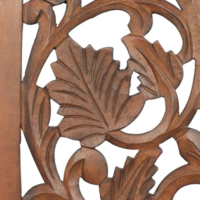 Wood Floral Handmade Intricately Carved Wall Decor - Olivia & May 8 Wood Floral Handmade Intricately Carved Wall Decor - Olivia & May - Image 6