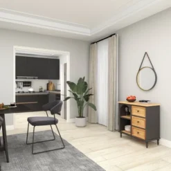 Farmhouse Wood Cabinet Black - Olivia & May -Olivia & May GUEST 54adb7f4 35b9 4167 b74f 5b100193035d