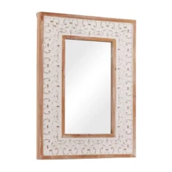 Farmhouse Wood Rectangle Wall Mirror White - Olivia & May -Olivia & May GUEST 54bf6e8c a1fa 45a3 8f29 c93203a990d6