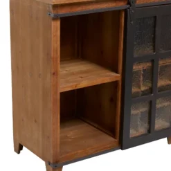 Industrial Wood Standing Wine Rack Brown - Olivia & May -Olivia & May GUEST 550023d6 5611 4255 84f2 ed66b1f97d53