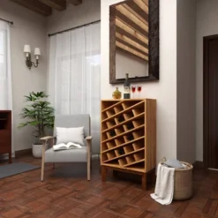 Modern Wood Wine Rack Brown - Olivia & May -Olivia & May GUEST 552884e0 661f 4881 9078 7d31981c249a