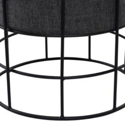 Metal Fabric Patio Garden Stool - Olivia & May -Olivia & May GUEST 55962290 da72 4c30 b348 4168920e30af