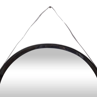 Industrial Metal Round Wall Mirror Black - Olivia & May 8 Industrial Metal Round Wall Mirror Black - Olivia & May - Image 6