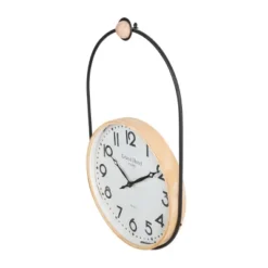 28"x17" Wooden Suspended Hanging Wall Clock, Silent Mechanism - Olivia & May: Grand Hotel Paris Design -Olivia & May GUEST 5677bbe9 d006 48c6 b34f 2db70cbdbbe5