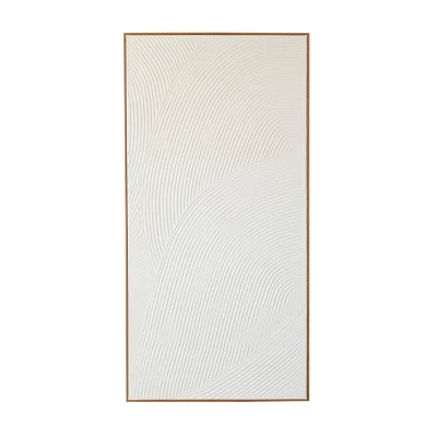 Canvas Geometric Deco Inspired Line Framed Wall Art With Gold Frame White - Olivia & May 5 Canvas Geometric Deco Inspired Line Framed Wall Art With Gold Frame White - Olivia & May - Image 3